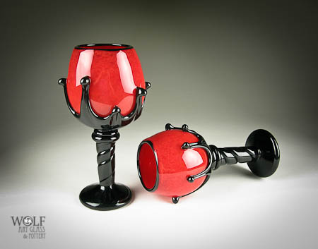 Vlad's Rosebud Goblet by Wolf Art Glass