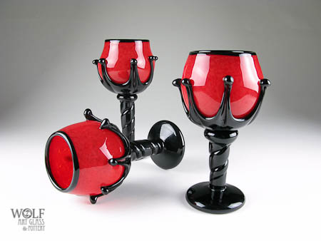 Vlad's Rosebud Goblet by Wolf Art Glass